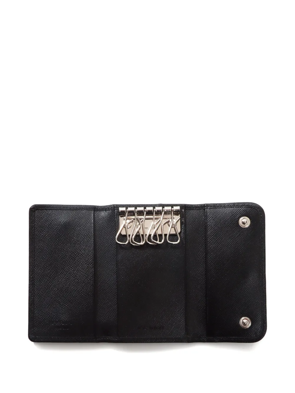 Pre-owned Prada 2010-2020s Triangle-logo Key Case In Black