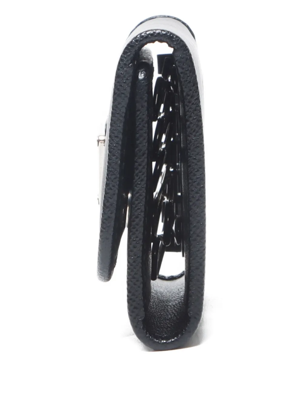 Pre-owned Prada 2010-2020s Triangle-logo Key Case In Black