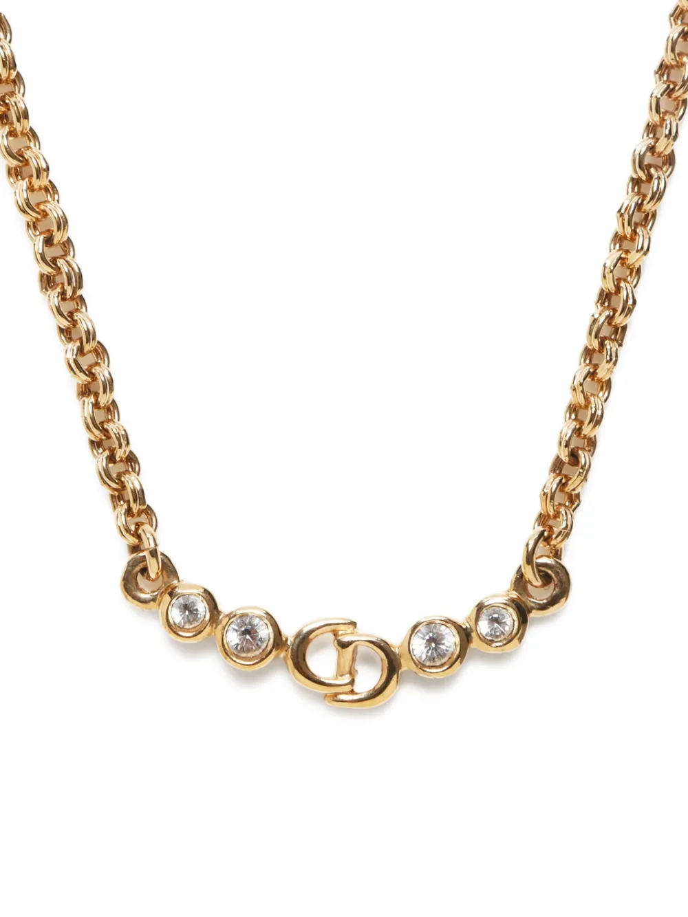 Pre-owned Dior 1990-2015 Cd Logo Pendant Necklace In Gold