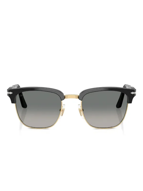 persol ペルソール　スクエア型 サングラス Persol スクエアフレーム サングラス | ブラック | FARFETCH JP