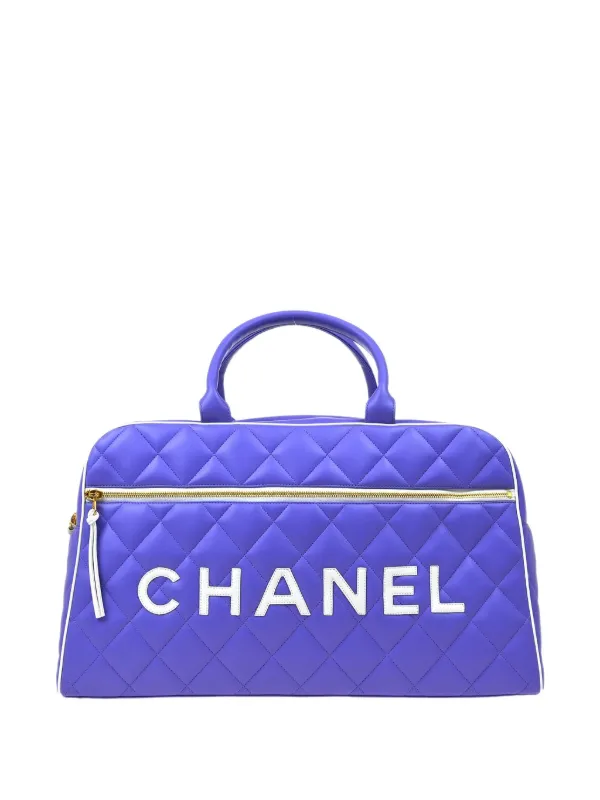 CHANEL Pre-Owned 1995 Bowling Duffle Bag | Purple | FARFETCH