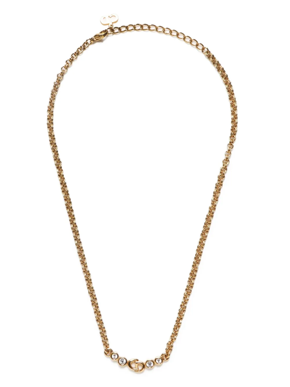 Christian Dior Pre-Owned 1990-2015 rhinestone-embellished necklace | Gold | Image 1