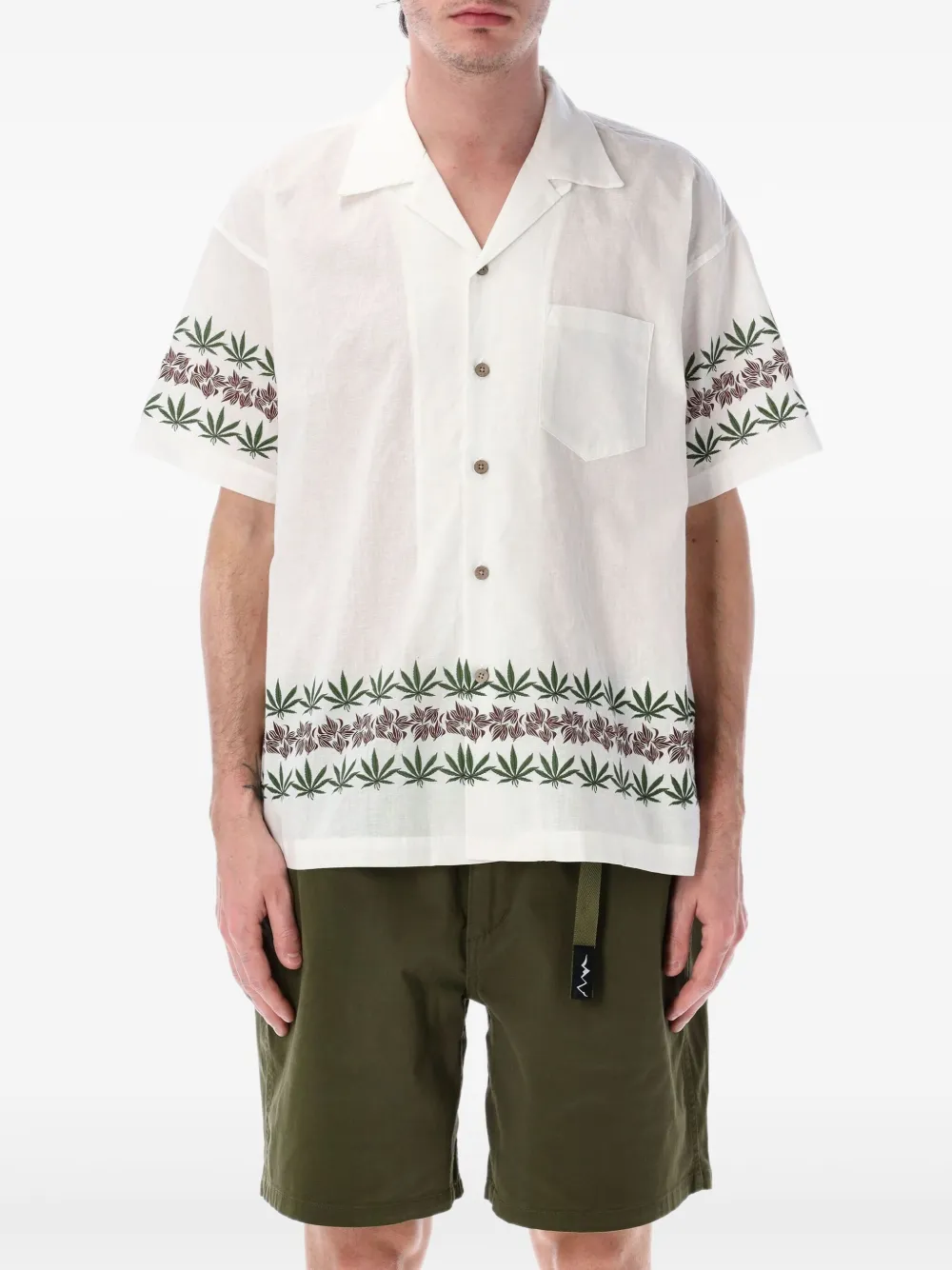 MANASTASH Manaloha leaf-print short-sleeve shirt | White | Image 1