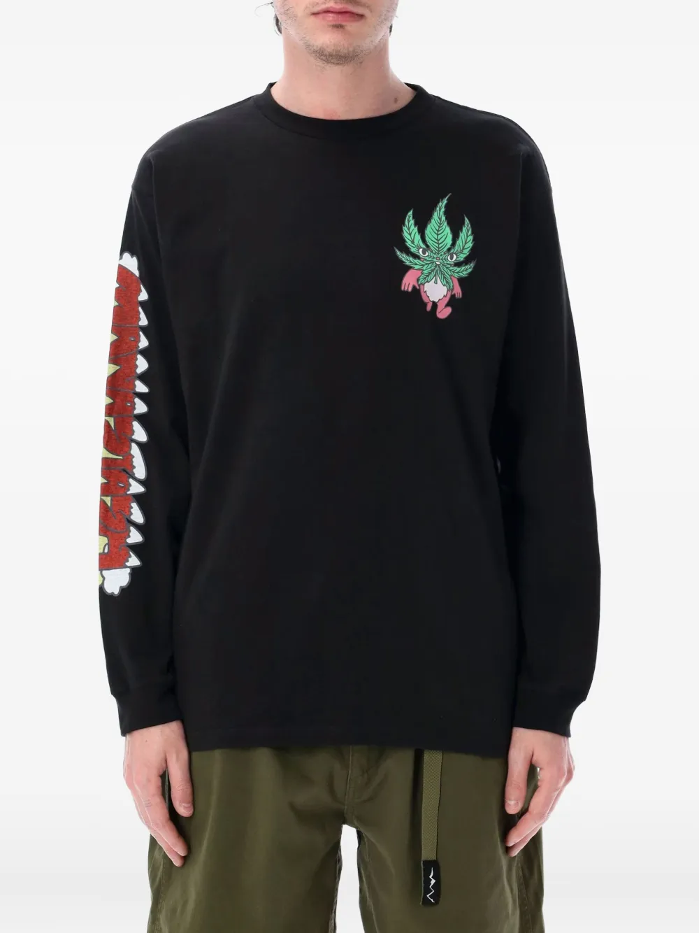 MANASTASH Langarmshirt mit grafischem Print | Schwarz | Image 1
