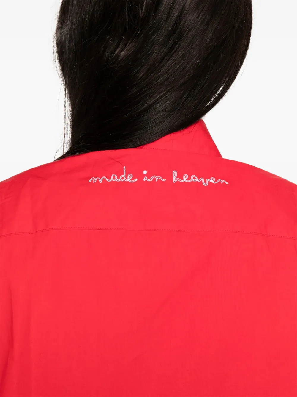 Fiorucci Blouse met borduurwerk en gewatteerde schouders Rood