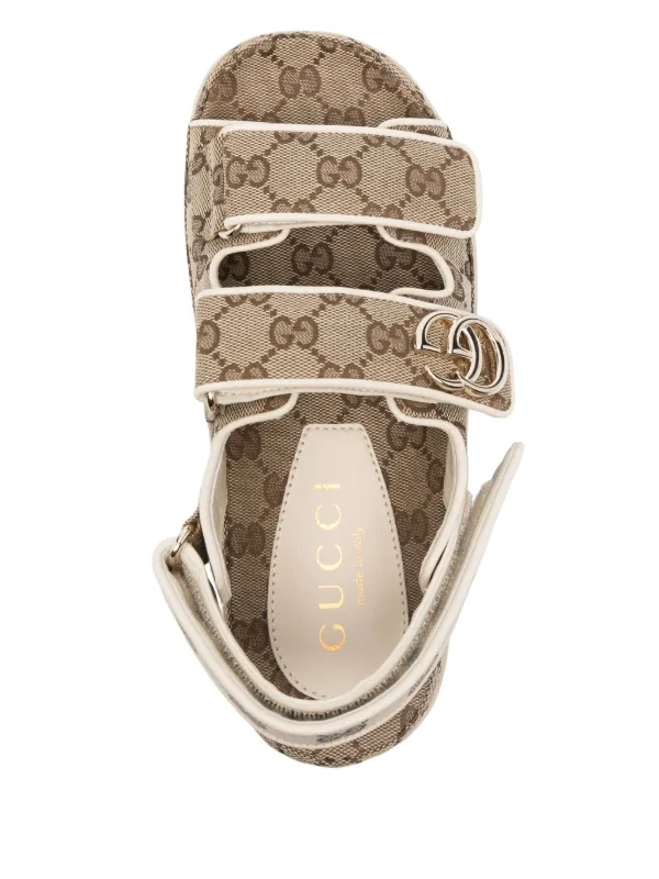 GUCCI ロゴ入りブラウンサンダル 37 GUCCI ロゴ入りブラウンサンダル 37 NEW* Gucci GG logo monogrammed
