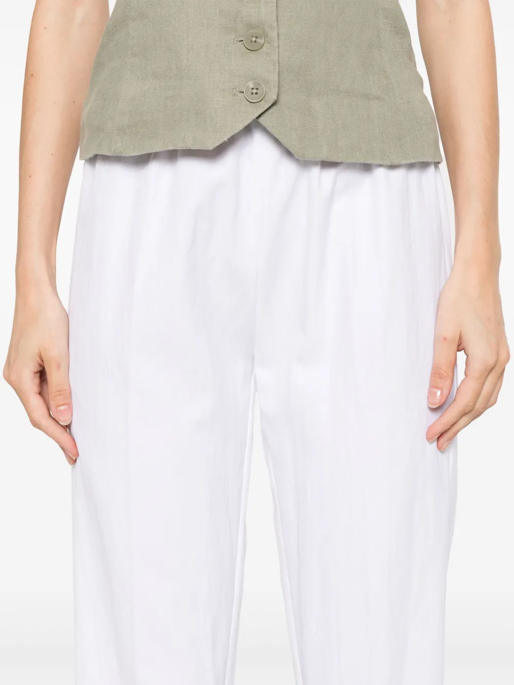 Shop Forte Forte Twill Trousers In White