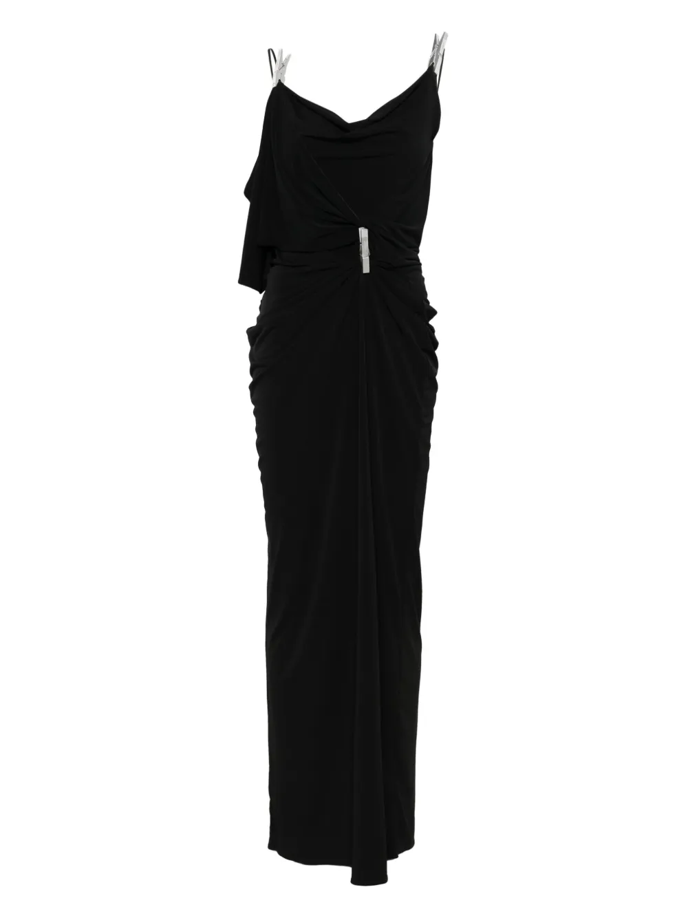 drapped clip maxi dress