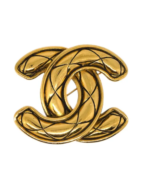 CHANEL Pre-Owned 1990-2000s CC quilted brooch