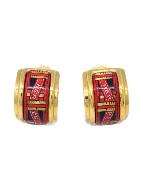 Hermès Pre-Owned aretes de clip con esmaltado 1990-2000