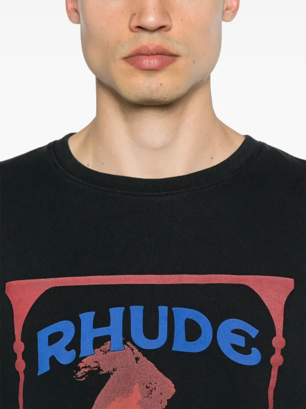 ★Rhude★ ブラック 'Rhude' Cadre Tシャツ RHUDE CADRE TEE – R H U D E