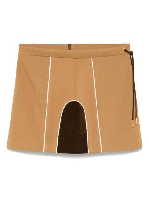 Casablanca chenille panelled mini skirt