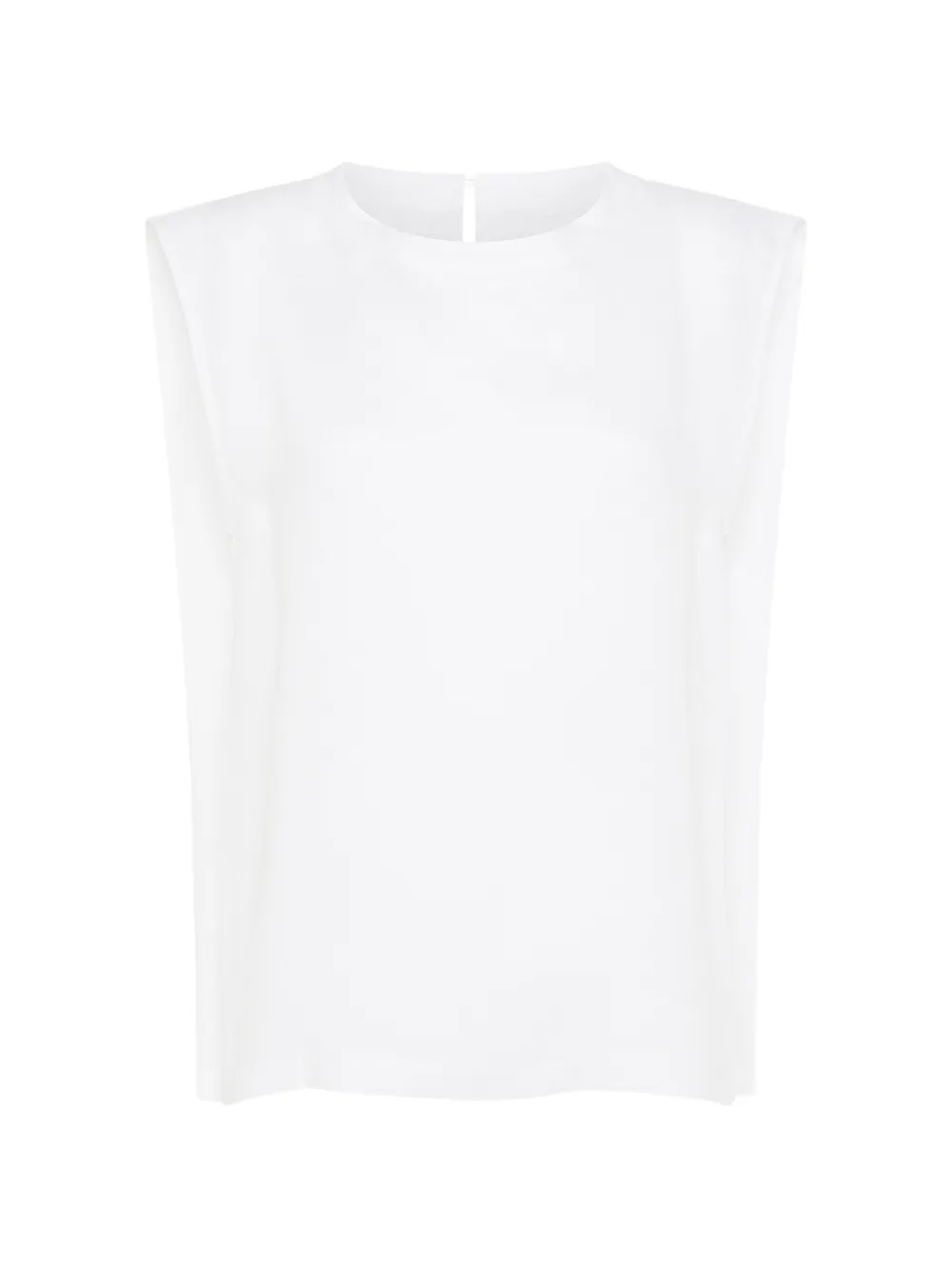 Momoni Top Sofia con dettaglio asimmetrico - Bianco