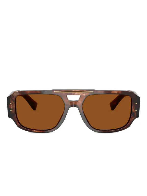 Dolce & Gabbana Eyewear ロゴプレート サングラス | ブラウン