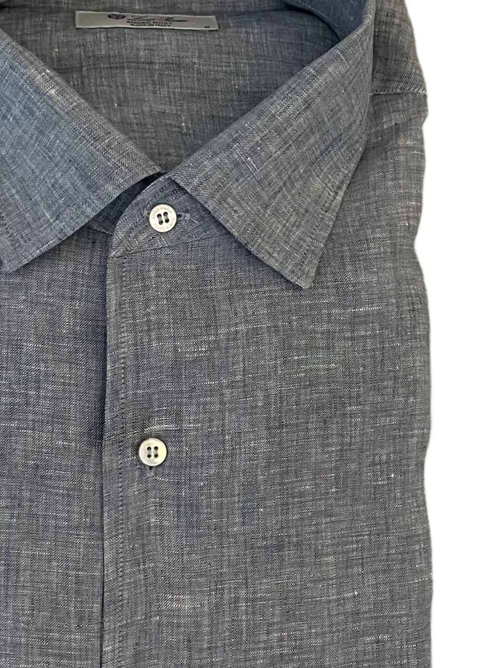 Loro Piana Andre linnen overhemd met knoopsluiting - Blauw