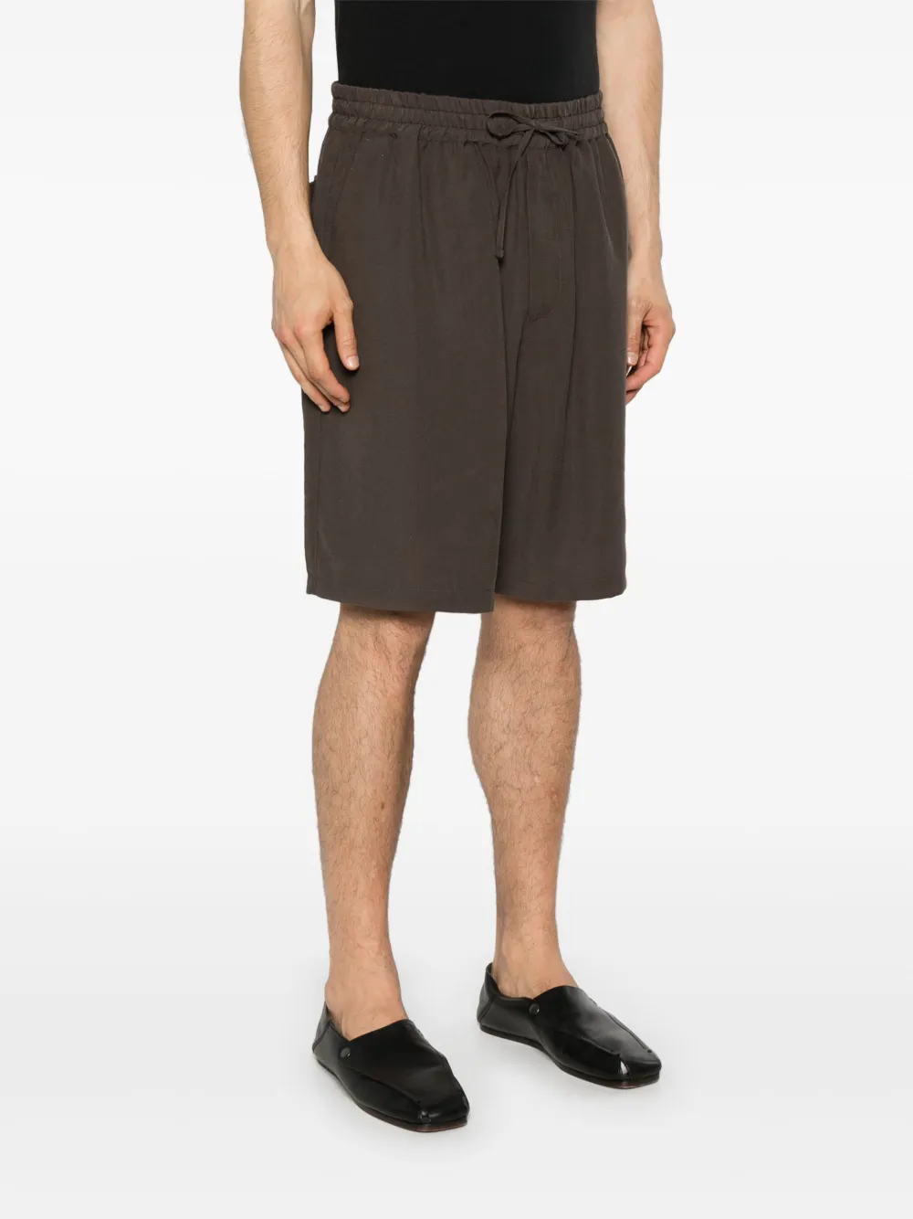Emporio Armani Shorts met vredesteken patroon Bruin