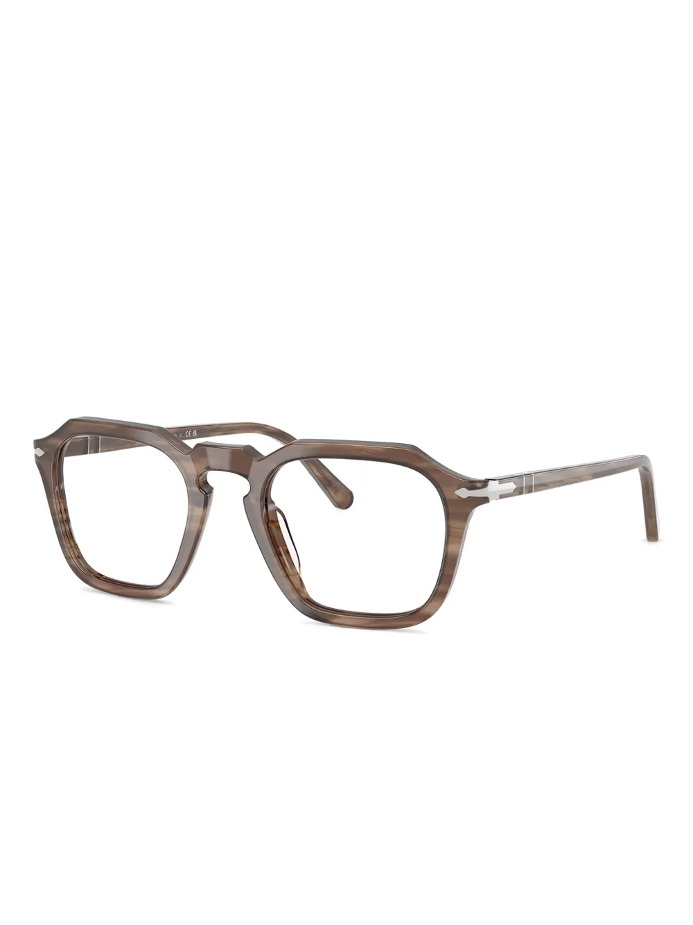Persol Bril met rechthoekig montuur Bruin