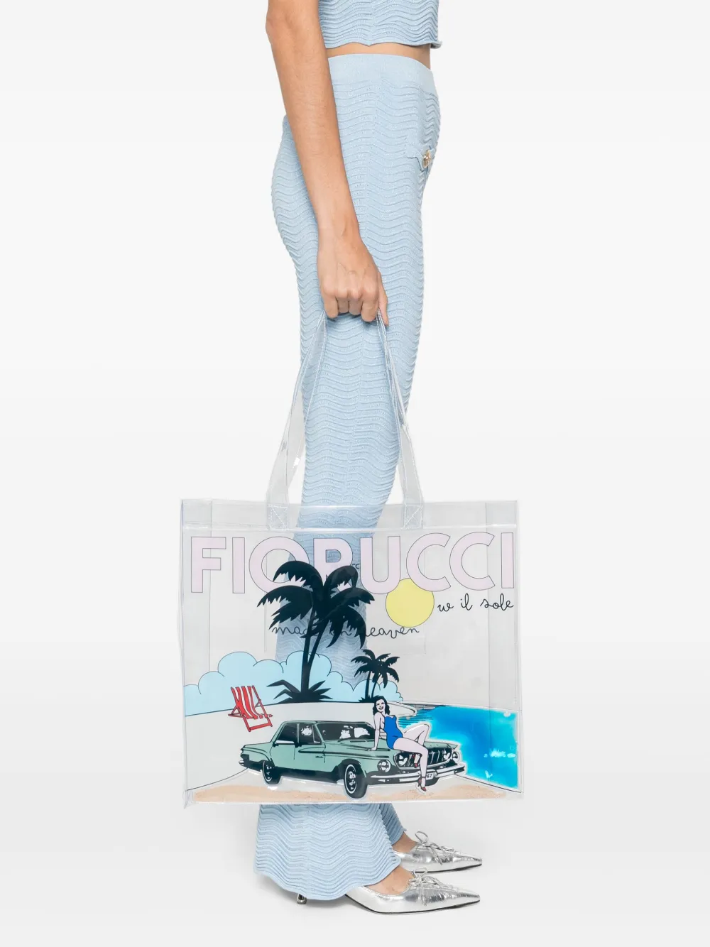 Fiorucci Shopper met logoprint Wit