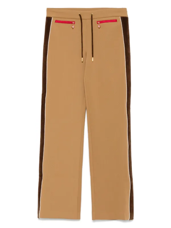 Casablanca Chenille Panelled Track Pants in Brown