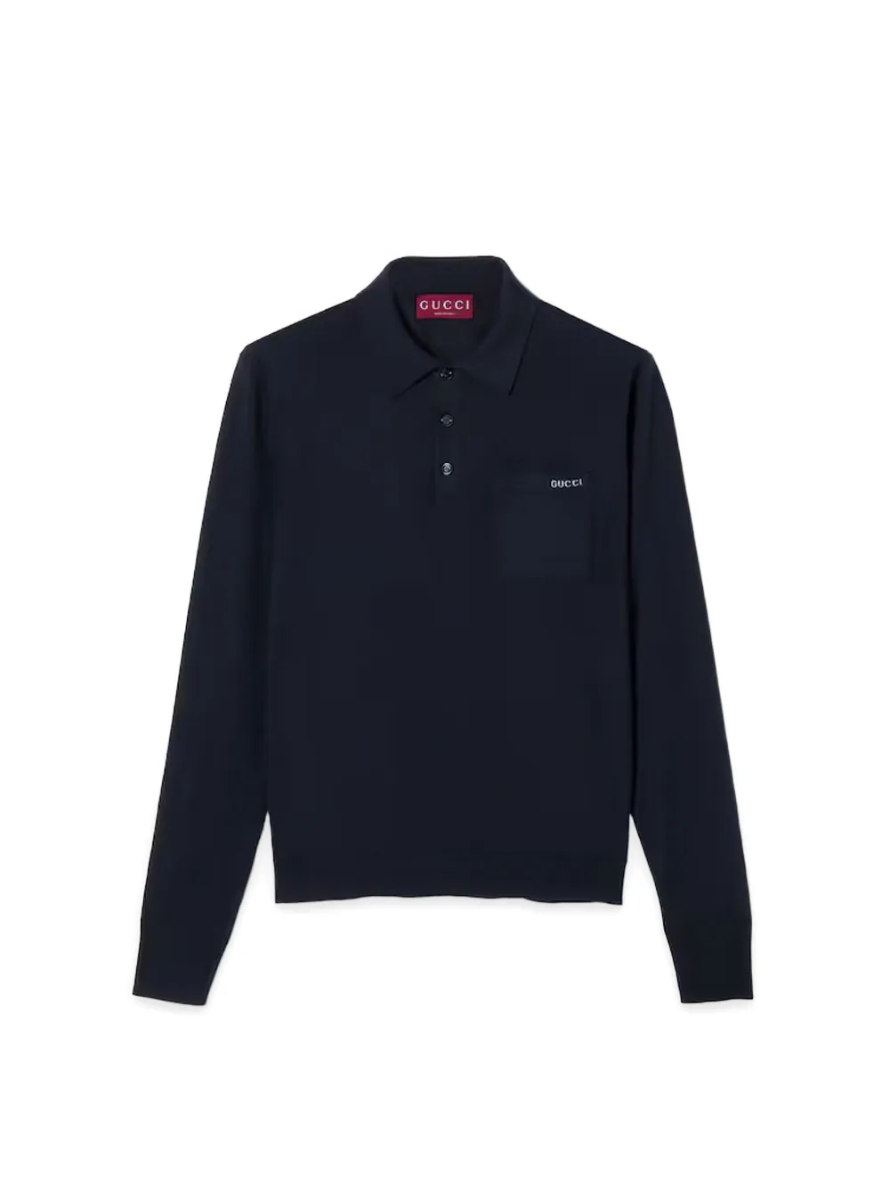Gucci Poloshirt met lange mouwen en logo Zwart