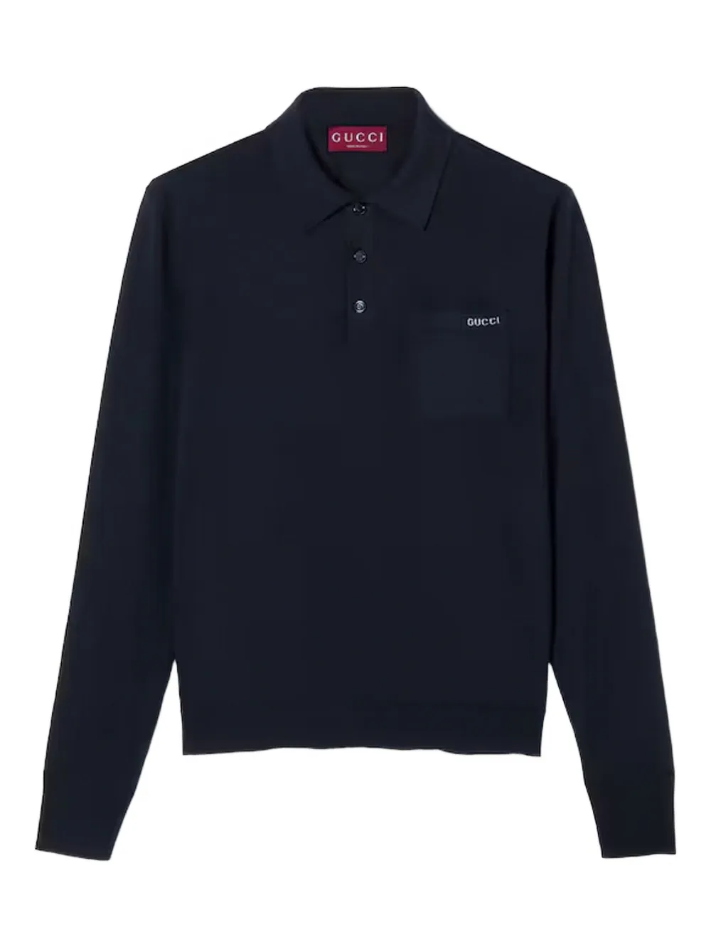 Gucci Poloshirt met lange mouwen en logo Zwart