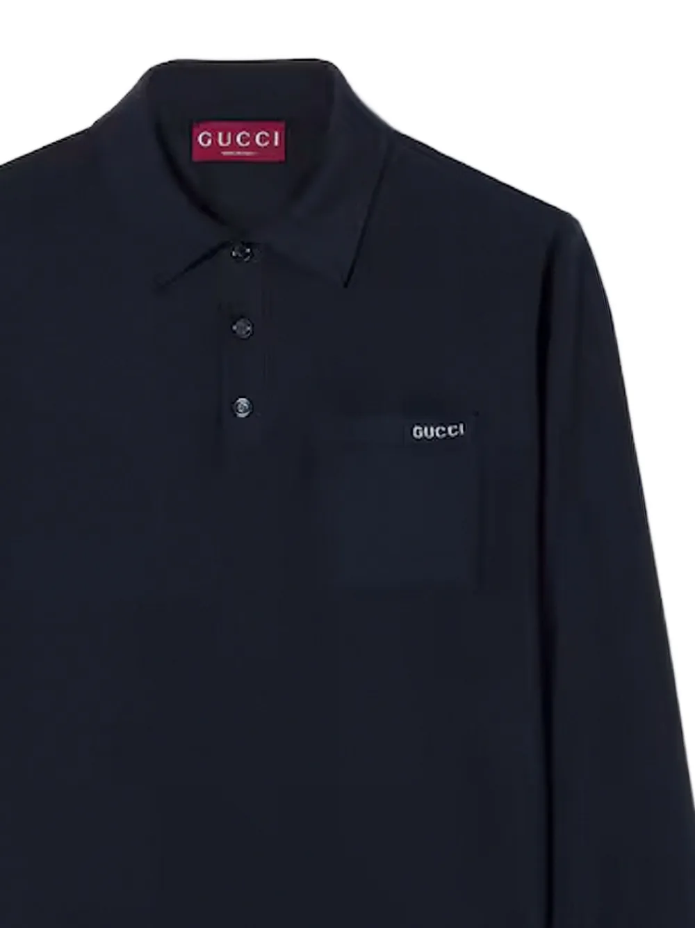Gucci Poloshirt met lange mouwen en logo - Zwart