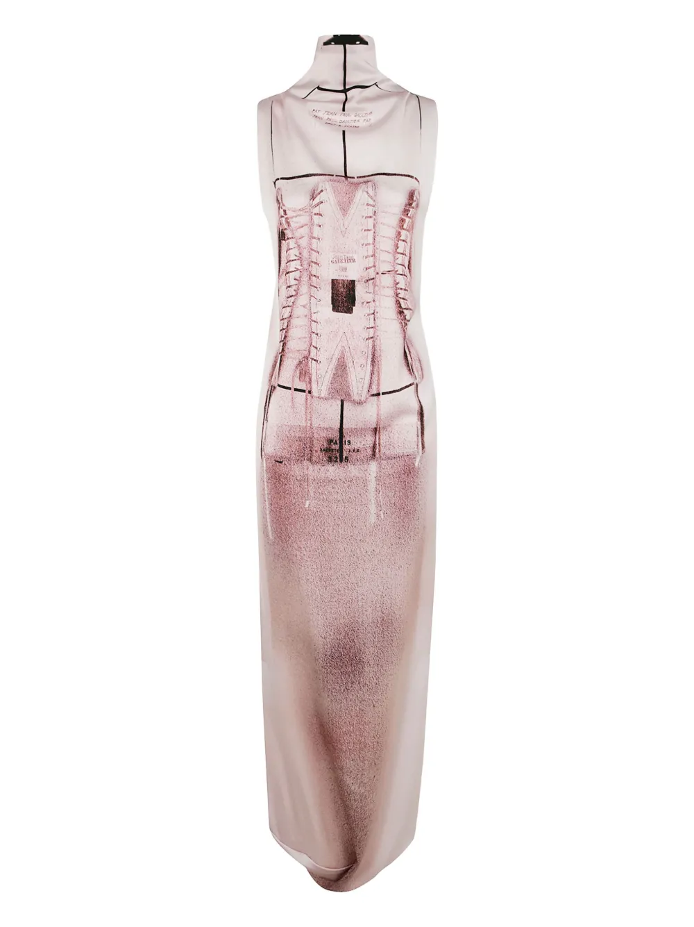 Jean Paul Gaultier グラフィック ノースリーブ マキシドレス - ピンク Jean Paul Gaultier グラフィック ノースリーブ マキシドレス - ピンク