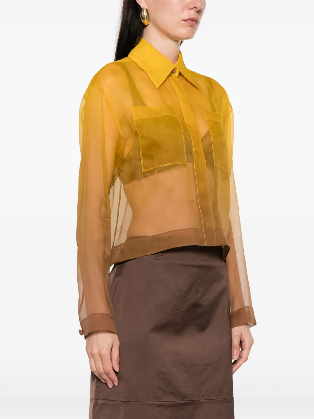 Max Mara Semi-doorzichtig blouse Geel