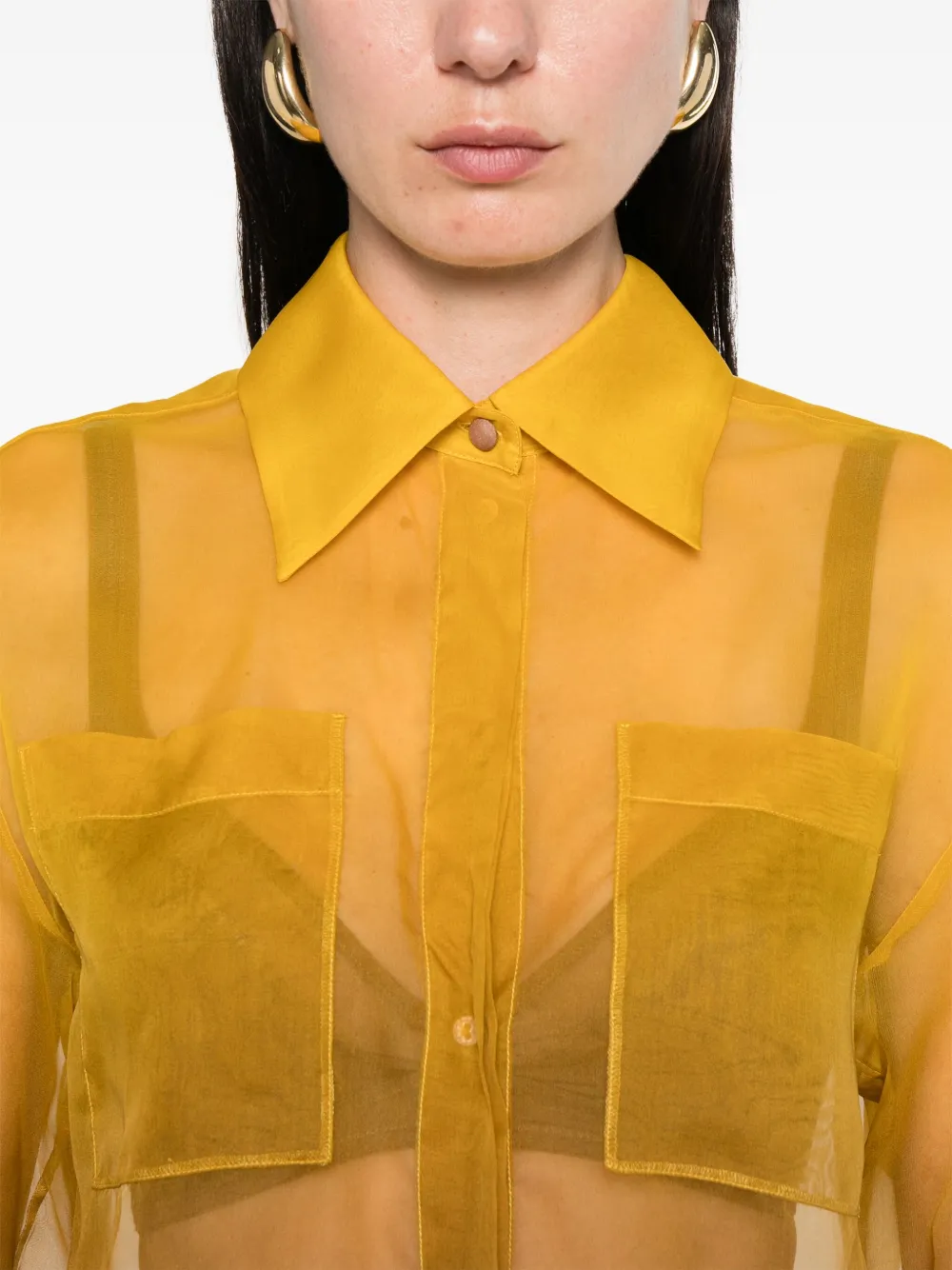 Max Mara Semi-doorzichtig blouse Geel