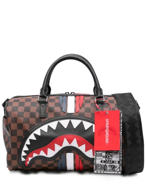 Sprayground checkered shark-mouth tote bag
