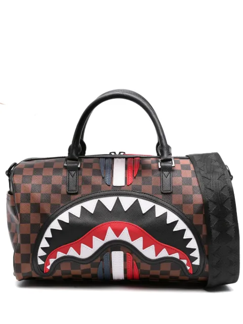 Sprayground checkered shark-mouth tote bag