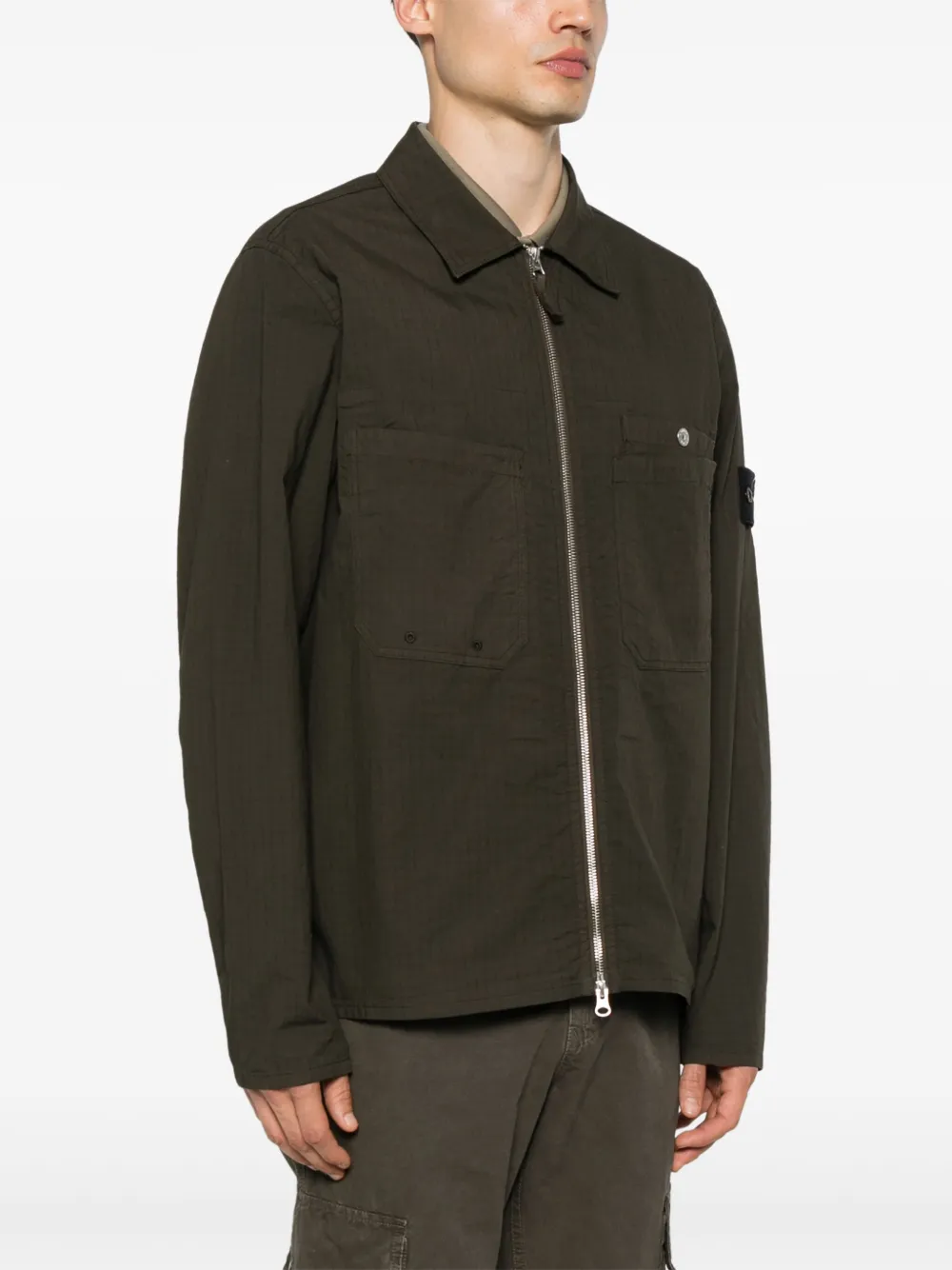 Stone Island Shirtjack met Compass-logopatch Groen