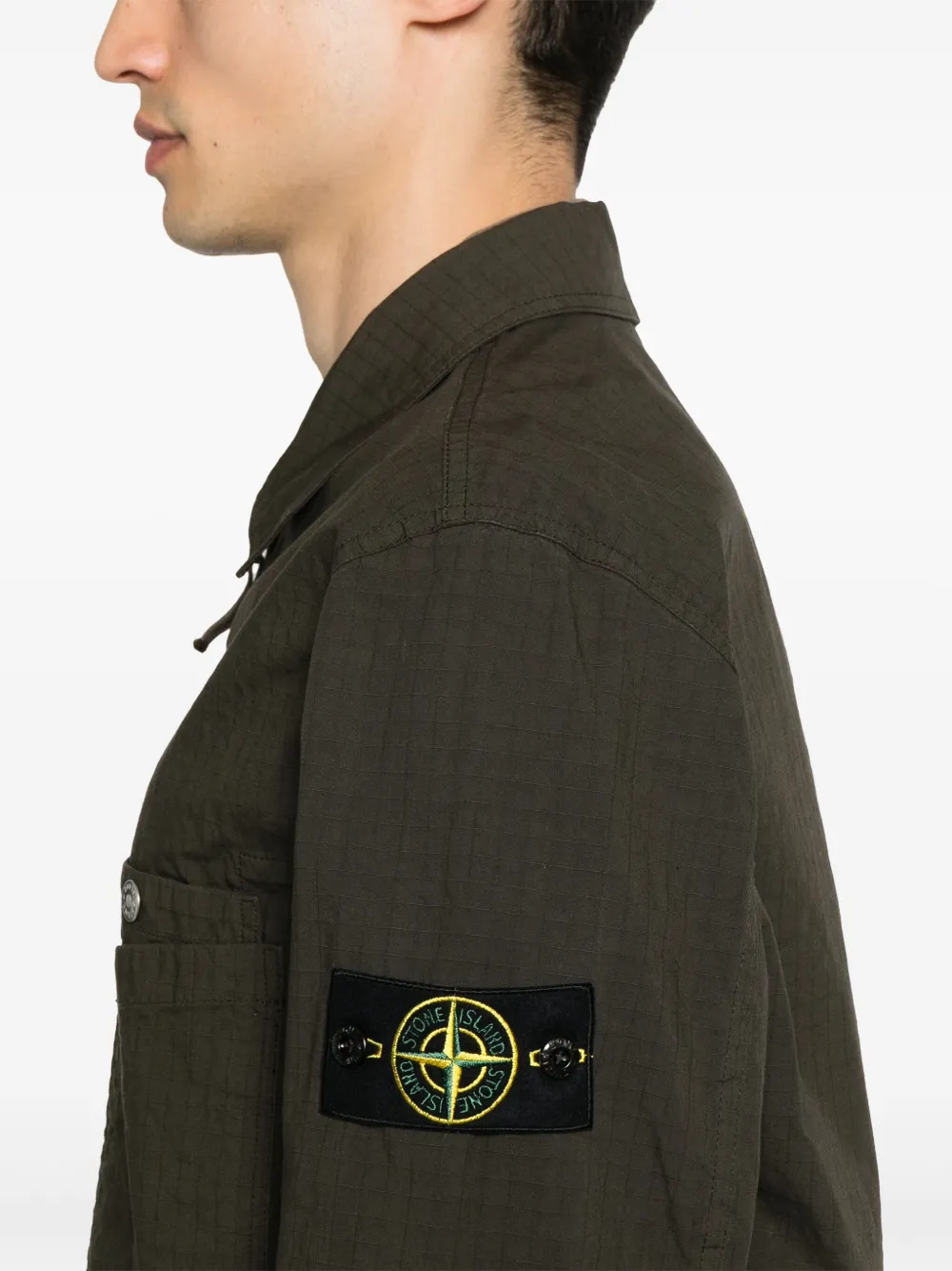 Stone Island Shirtjack met Compass-logopatch Groen