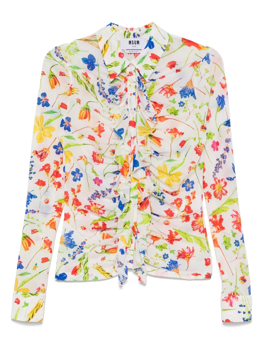 MSGM floral-print shirt | White | Image 1