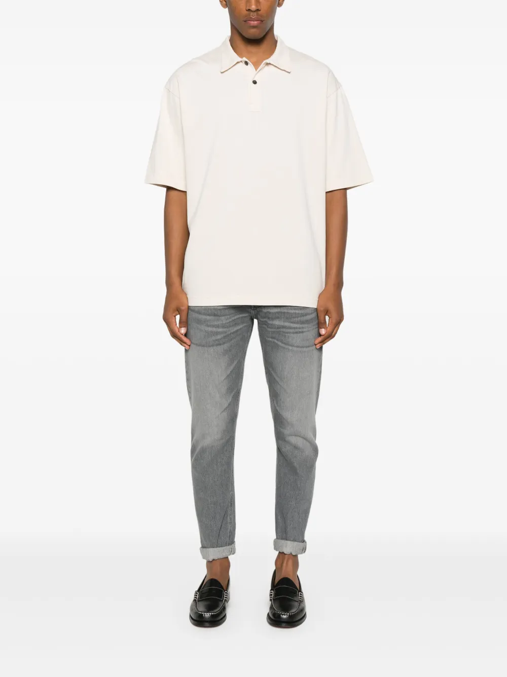 White Sand cotton polo shirt - Beige