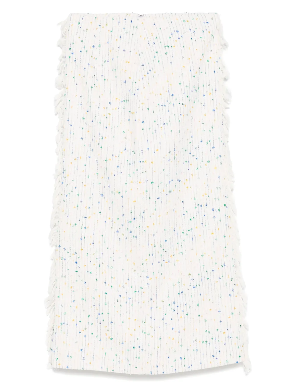 MSGM jupe mi-longue à franges | blanc | Image 1