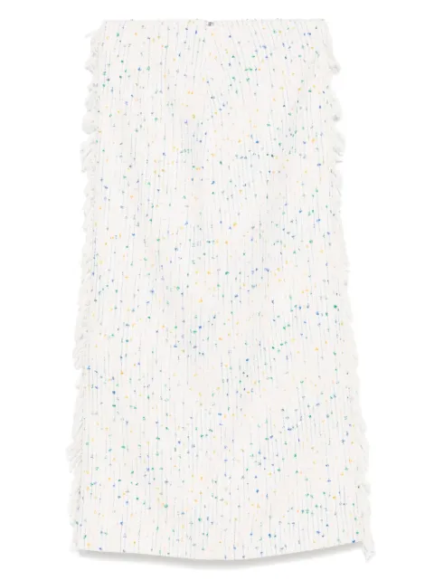 MSGM fringe-detail midi skirt
