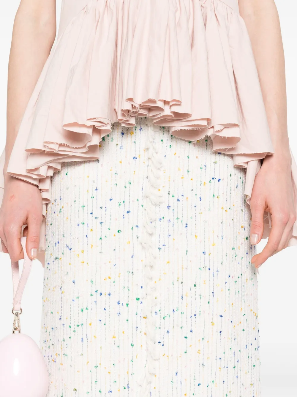 MSGM Midi-rok met franje Wit