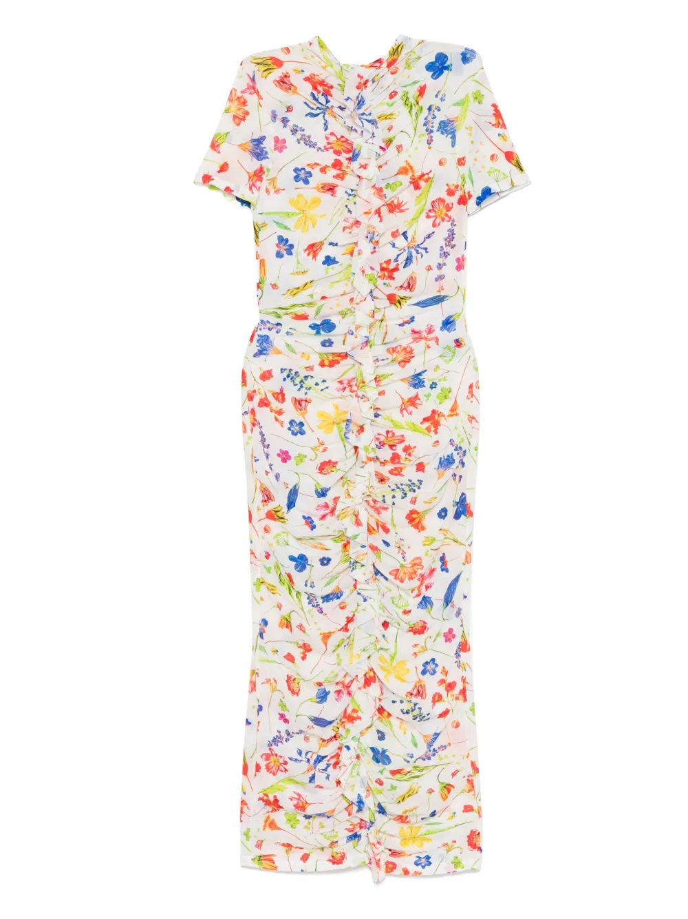 MSGM robe longue à fleurs | blanc | Image 1