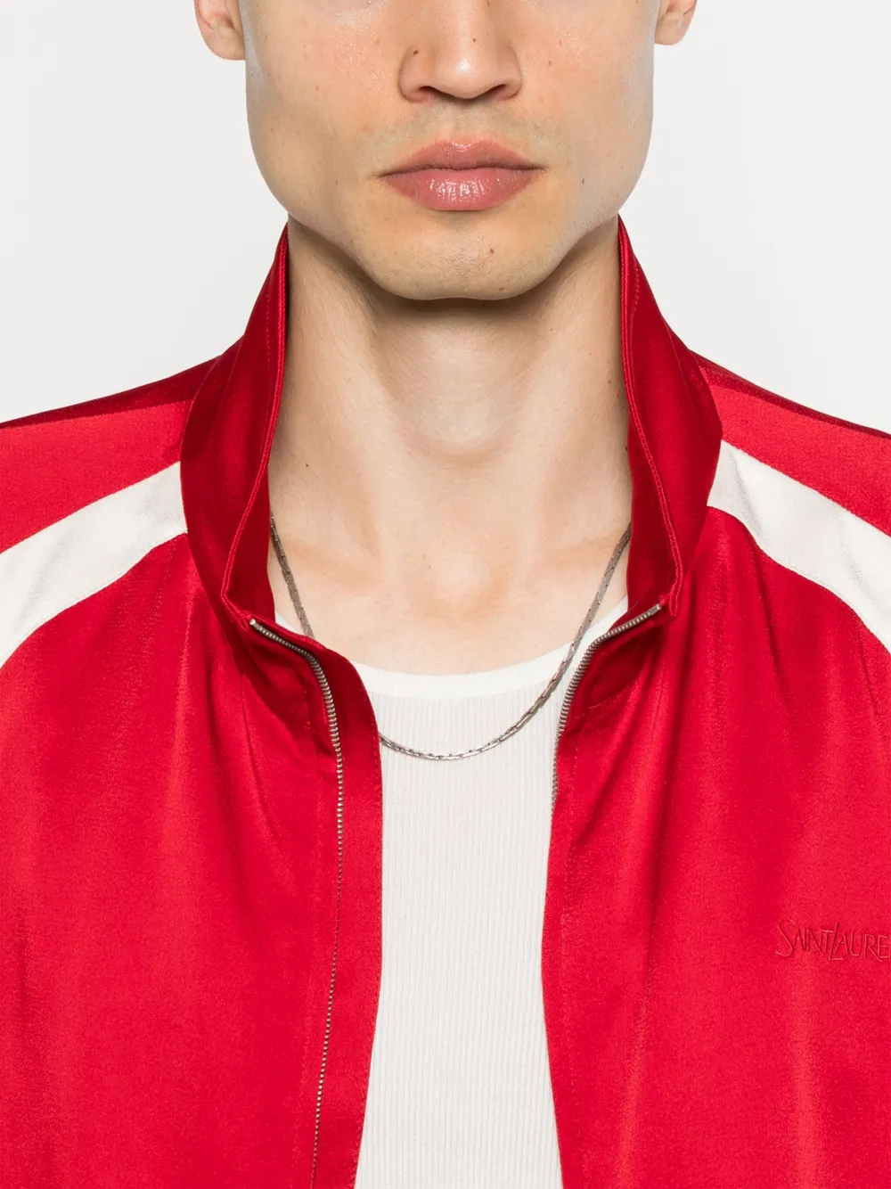 Saint Laurent Sweater met geborduurd logo Rood