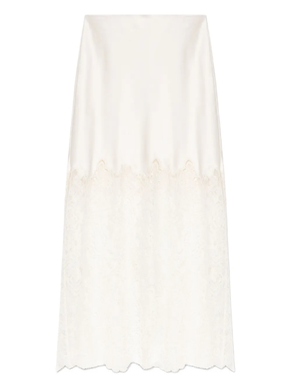 Loveshackfancy Lace-panel Midi Skirt In White
