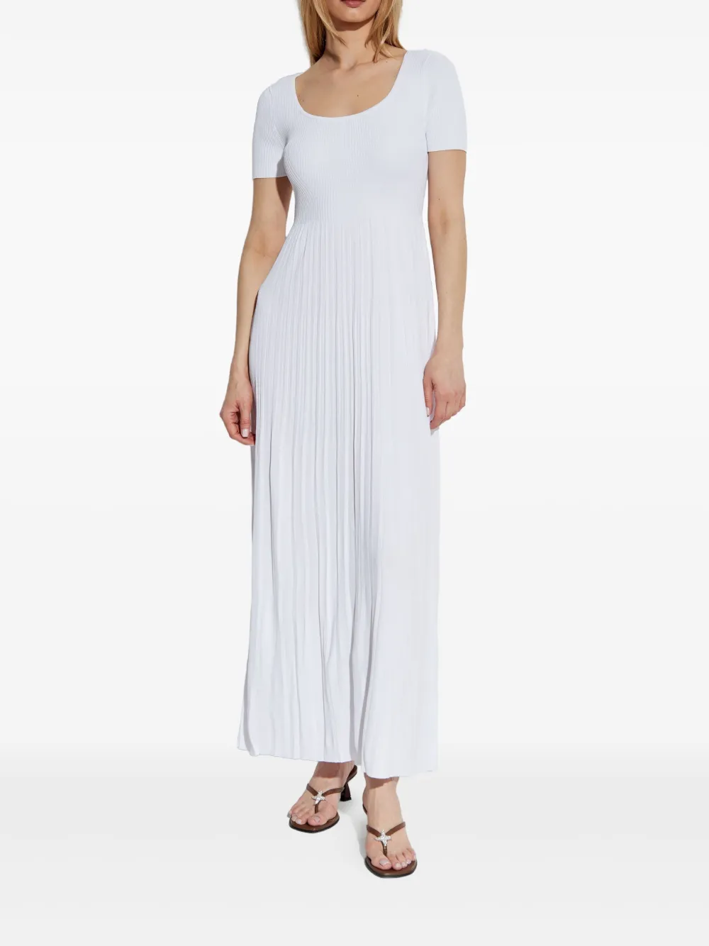Michael Kors Geribbelde midi-jurk Wit
