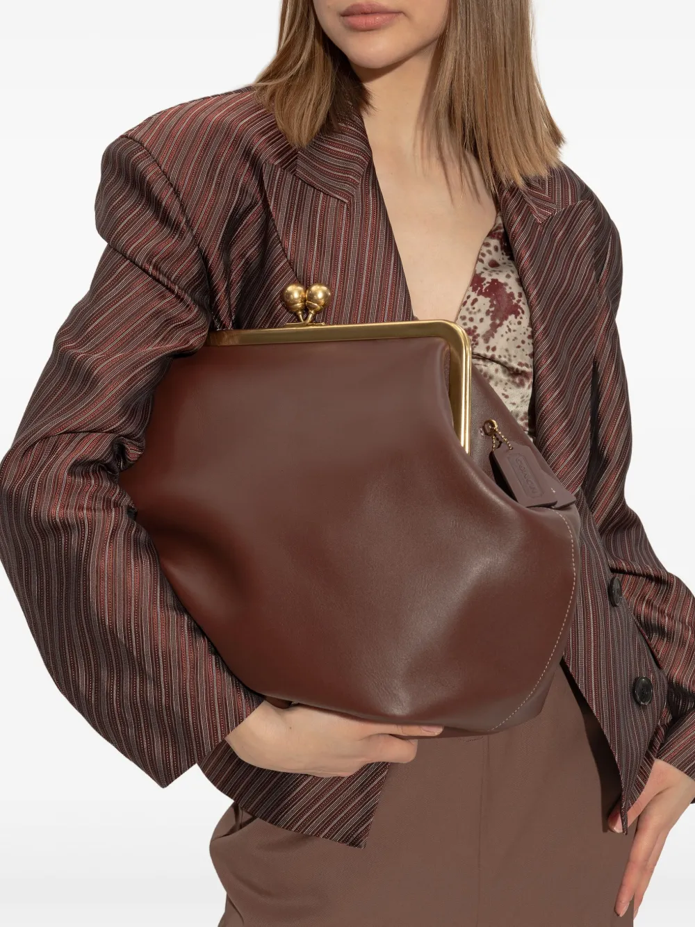 Coach Leren clutch - Bruin