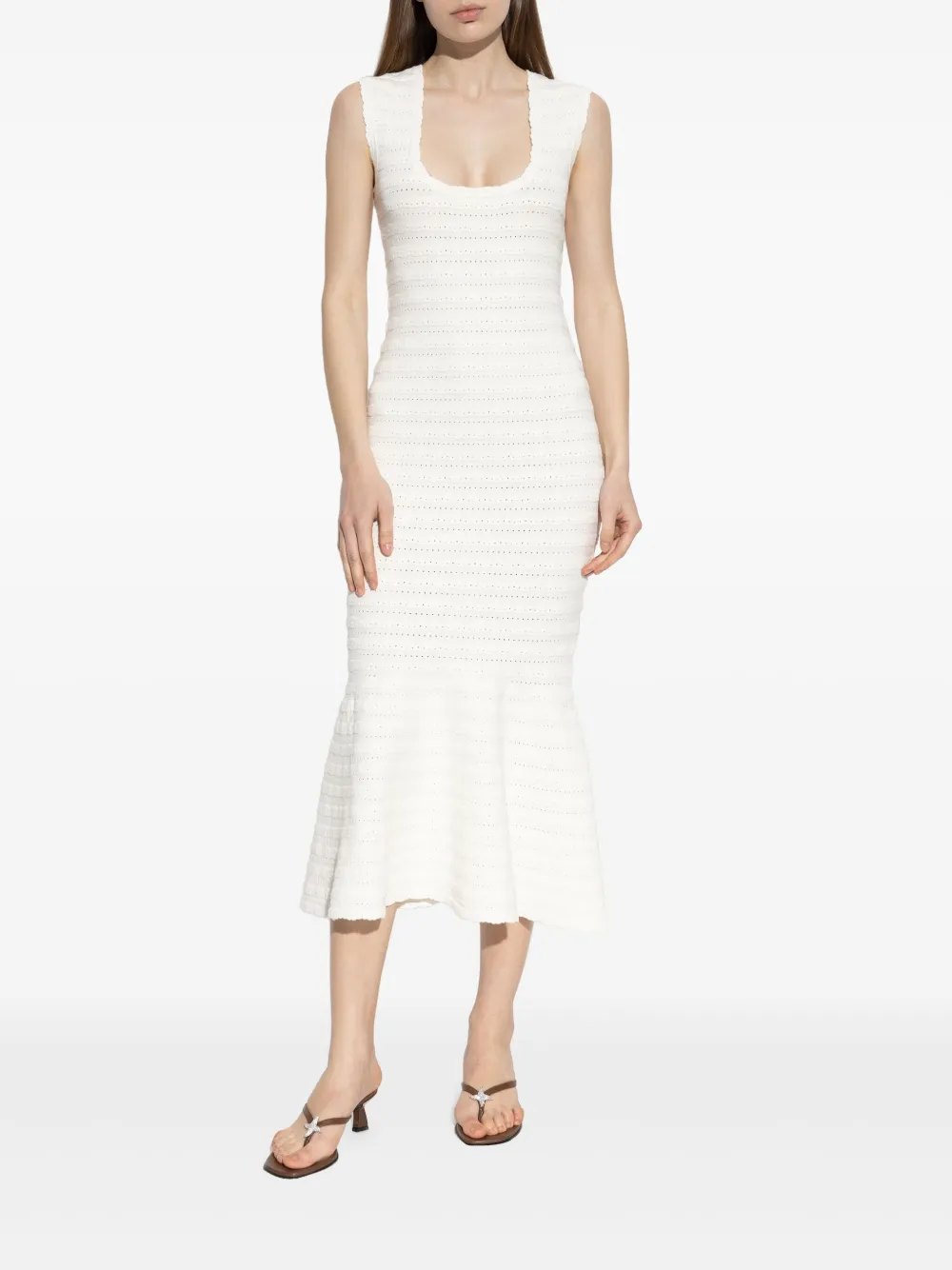LoveShackFancy Stretch jurk Wit