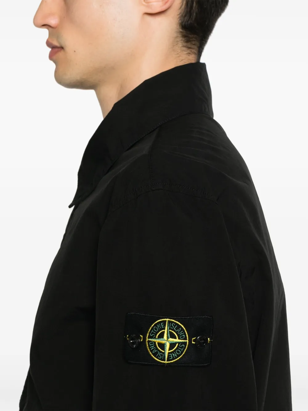 Stone Island Jack met Compass-logopatch Zwart