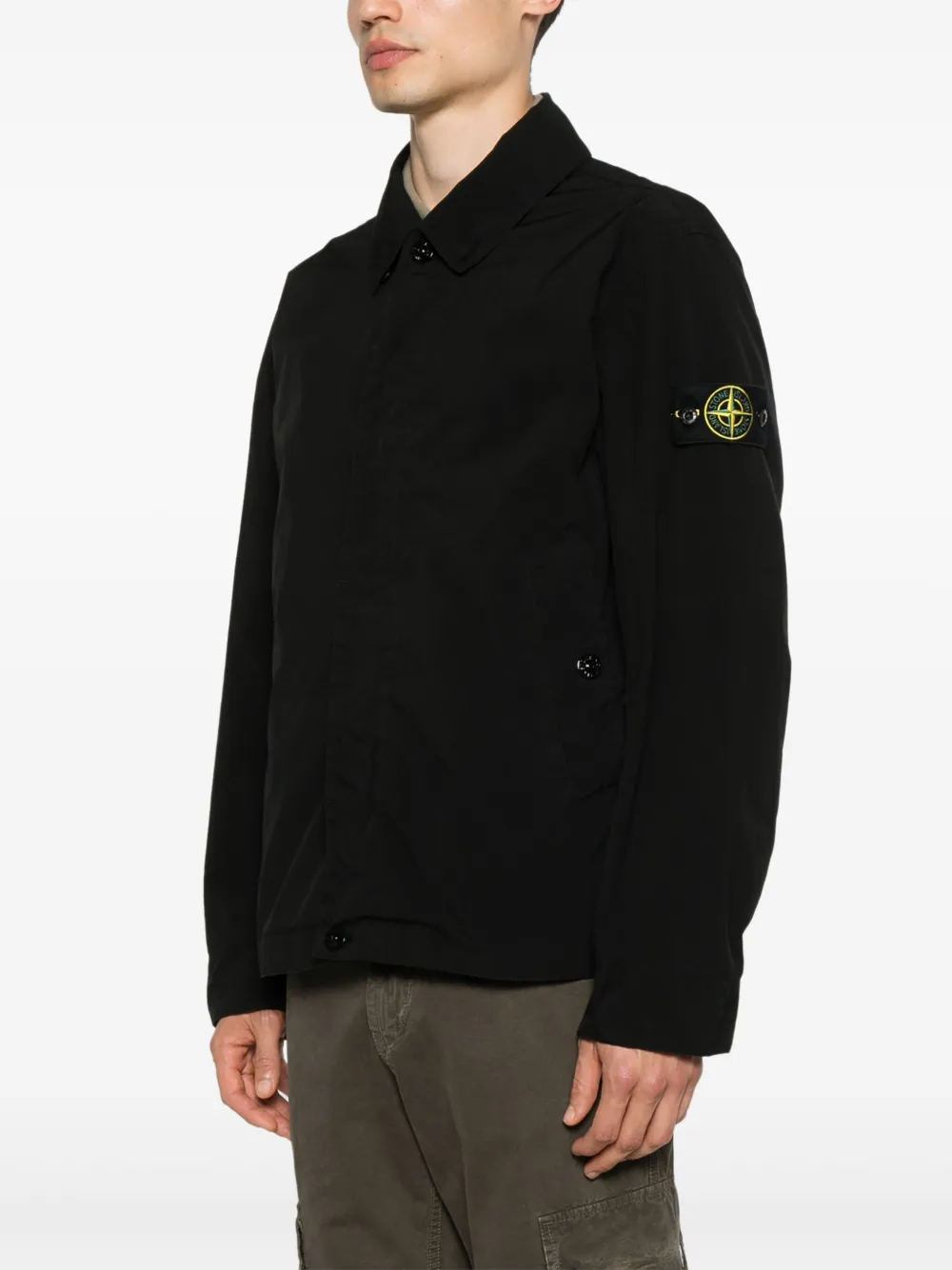 Stone Island Jack met Compass-logopatch Zwart