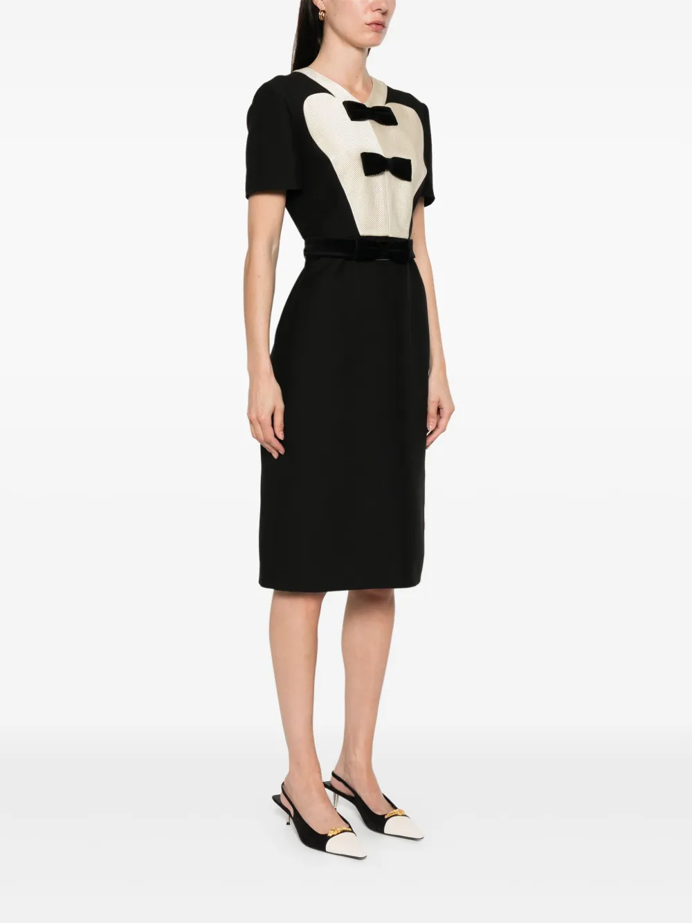 Valentino Garavani Midi-jurk met strik-detail Zwart