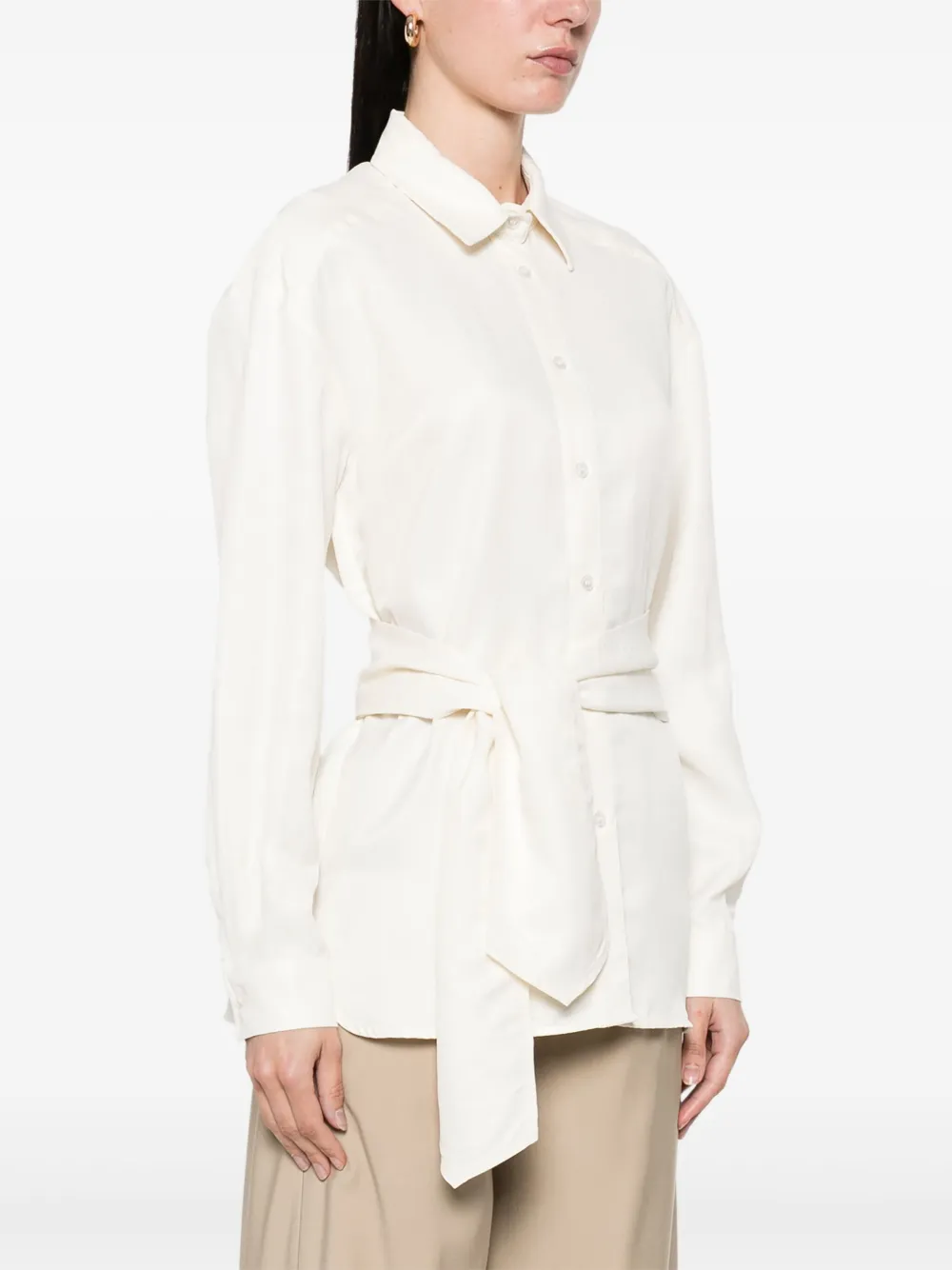 kaos Blouse met ceintuur Beige