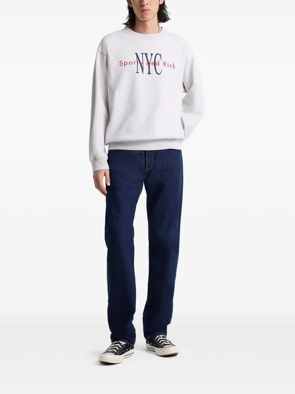 Sporty & Rich Katoenen sweater Grijs