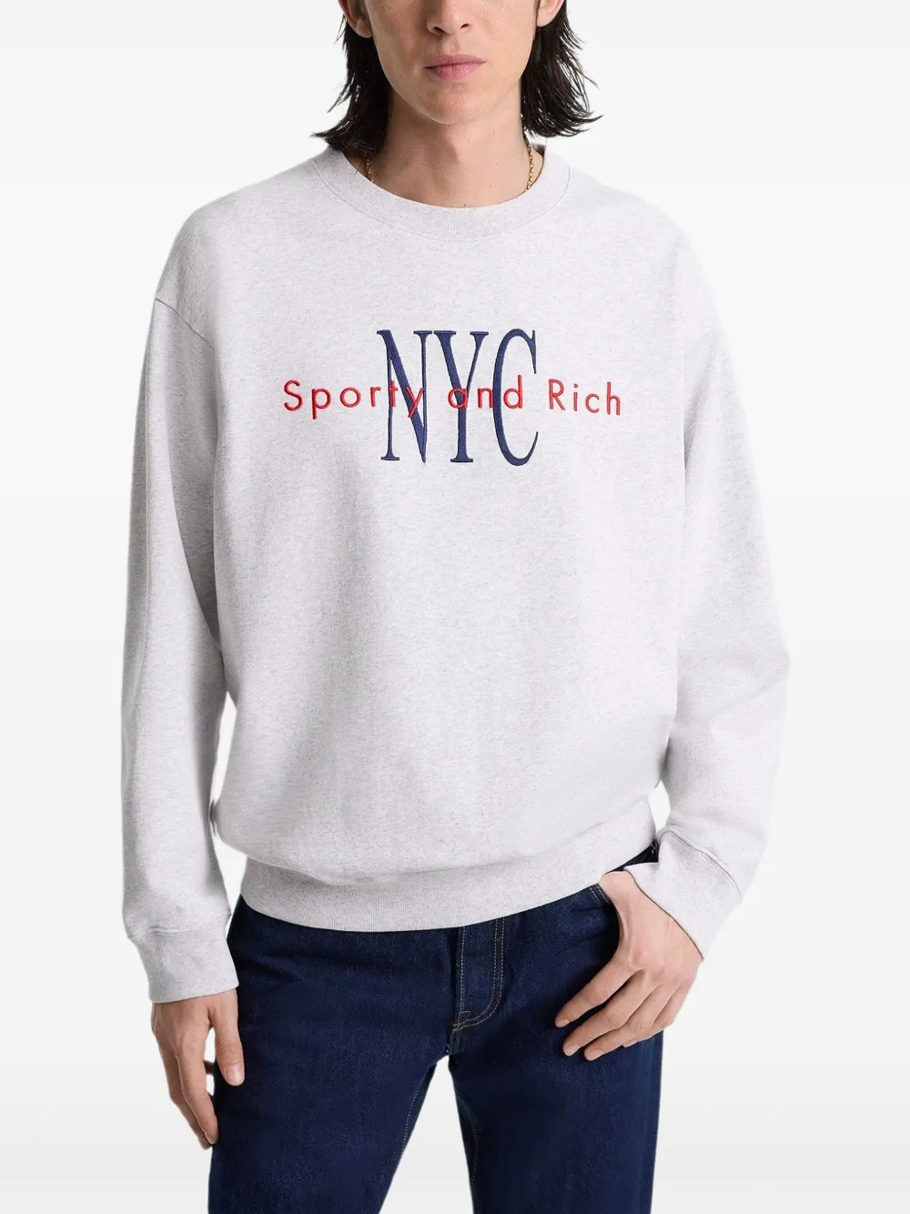 Sporty & Rich Katoenen sweater Grijs